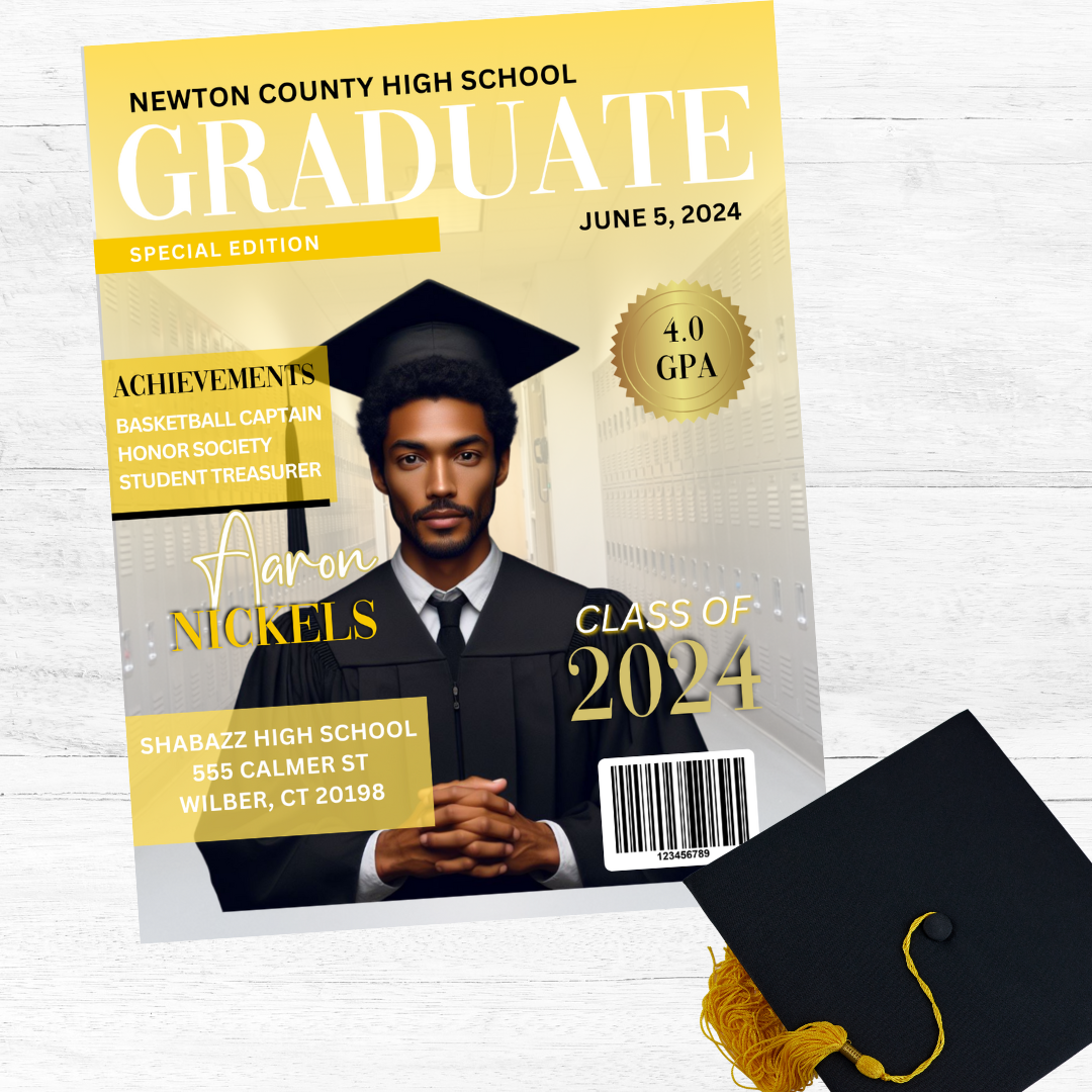 GRADUATE MAGAZINE COVER INVITATION/ ANNOUNCEMENT