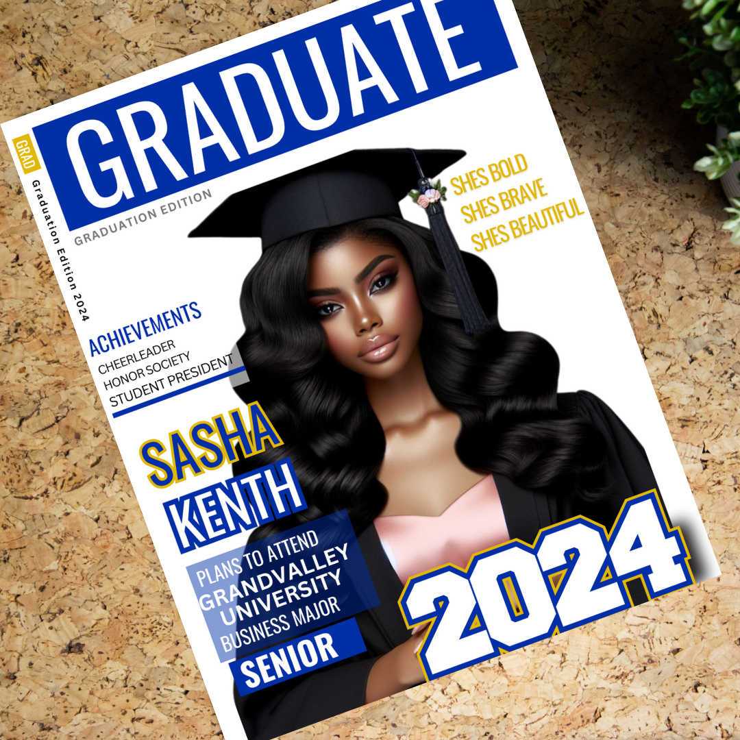 GRADUATE MAGAZINE COVER INVITATION/ ANNOUNCEMENT