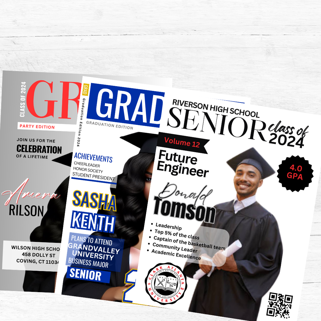 GRADUATE MAGAZINE COVER INVITATION/ ANNOUNCEMENT