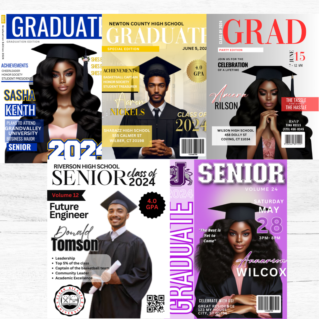 GRADUATE MAGAZINE COVER INVITATION/ ANNOUNCEMENT