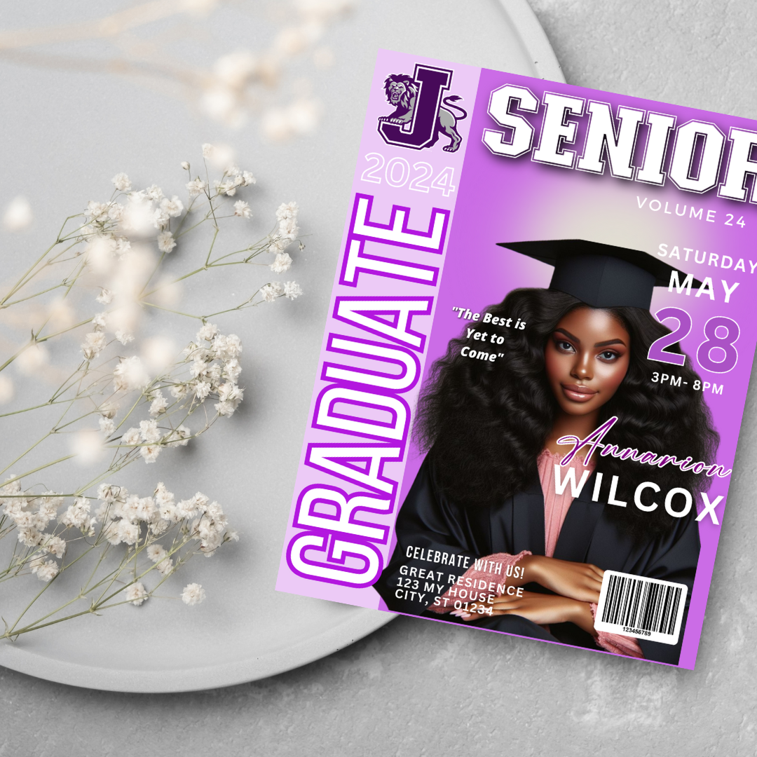 GRADUATE MAGAZINE COVER INVITATION/ ANNOUNCEMENT