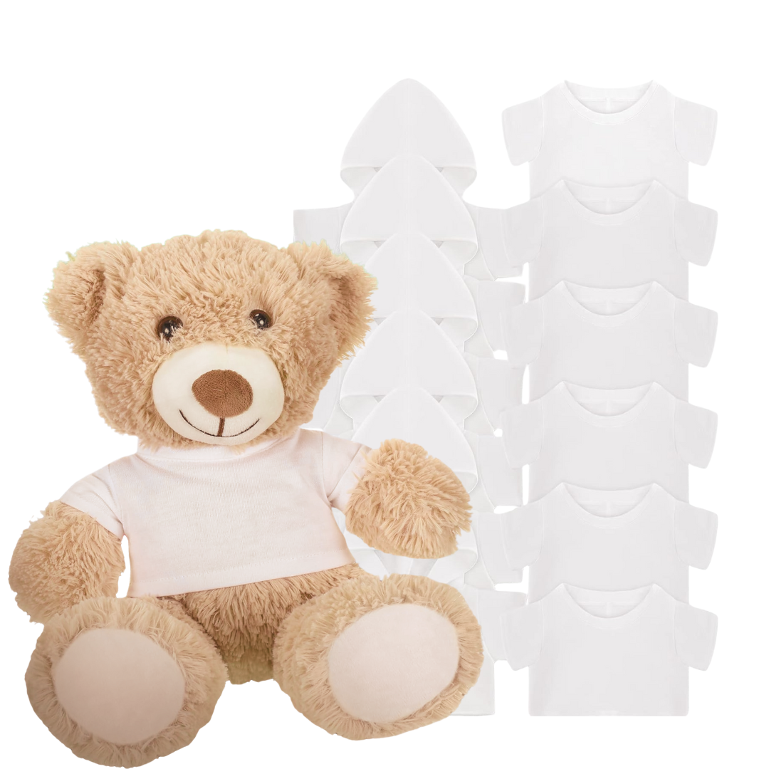 MEMORIAL KEEPSAKE BEAR | 14” Plush Bear with Personalized Shirt & Paws