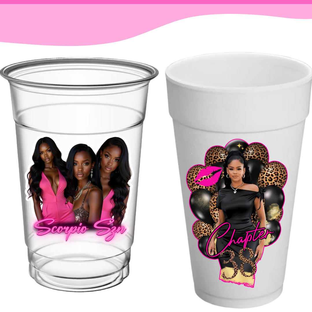 CUSTOM WATERPROOF PARTY CUP STICKERS