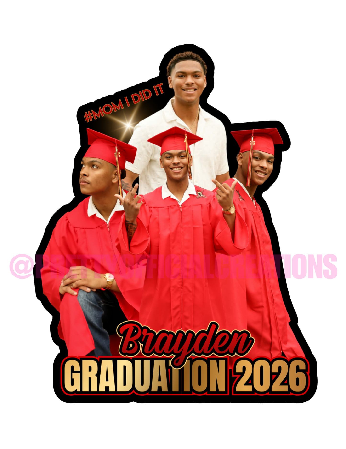 CUSTOM WATERPROOF GRADUATION  CUP STICKERS