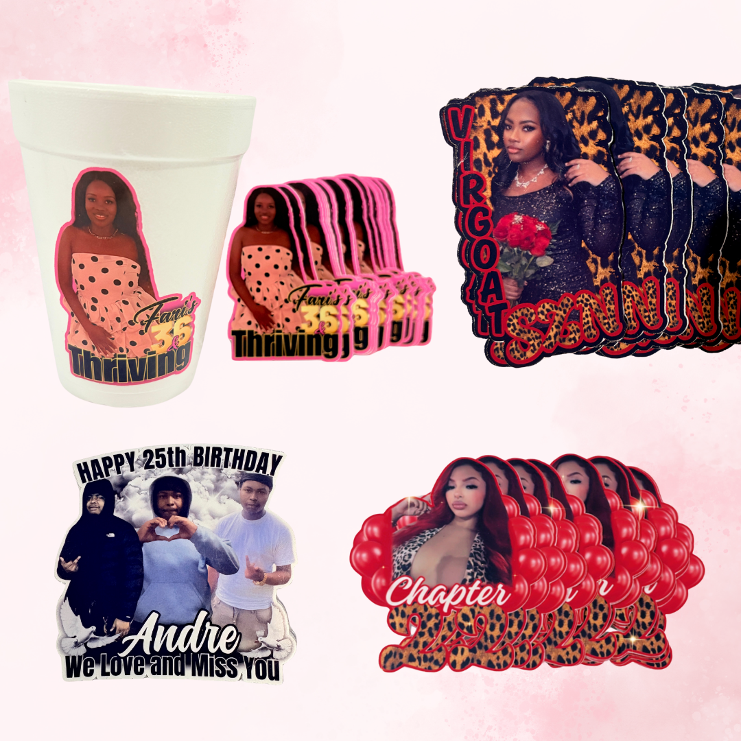 CUSTOM WATERPROOF PARTY CUP STICKERS